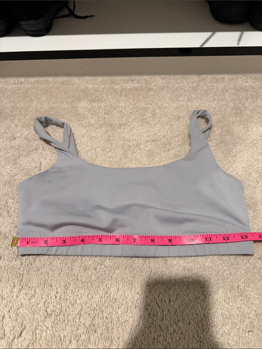 Vuori Ribbed Scoop Bralette - Light Gray - Picture 7 of 8